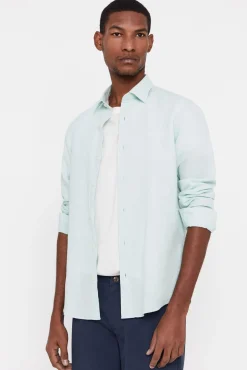 Camisa Lisa Lino Algodon^Cortefiel Shop