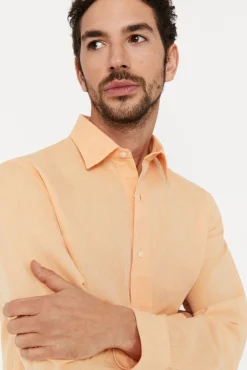 Camisa Lisa Lino Algodon^Cortefiel Cheap