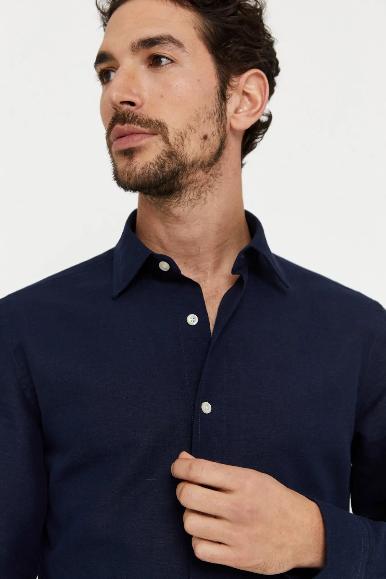 Camisa Lisa Lino Algodon^Cortefiel Fashion