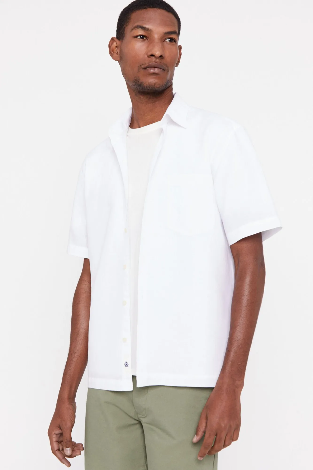 Camisa Lisa Lino Algodon Manga Corta^Cortefiel Outlet