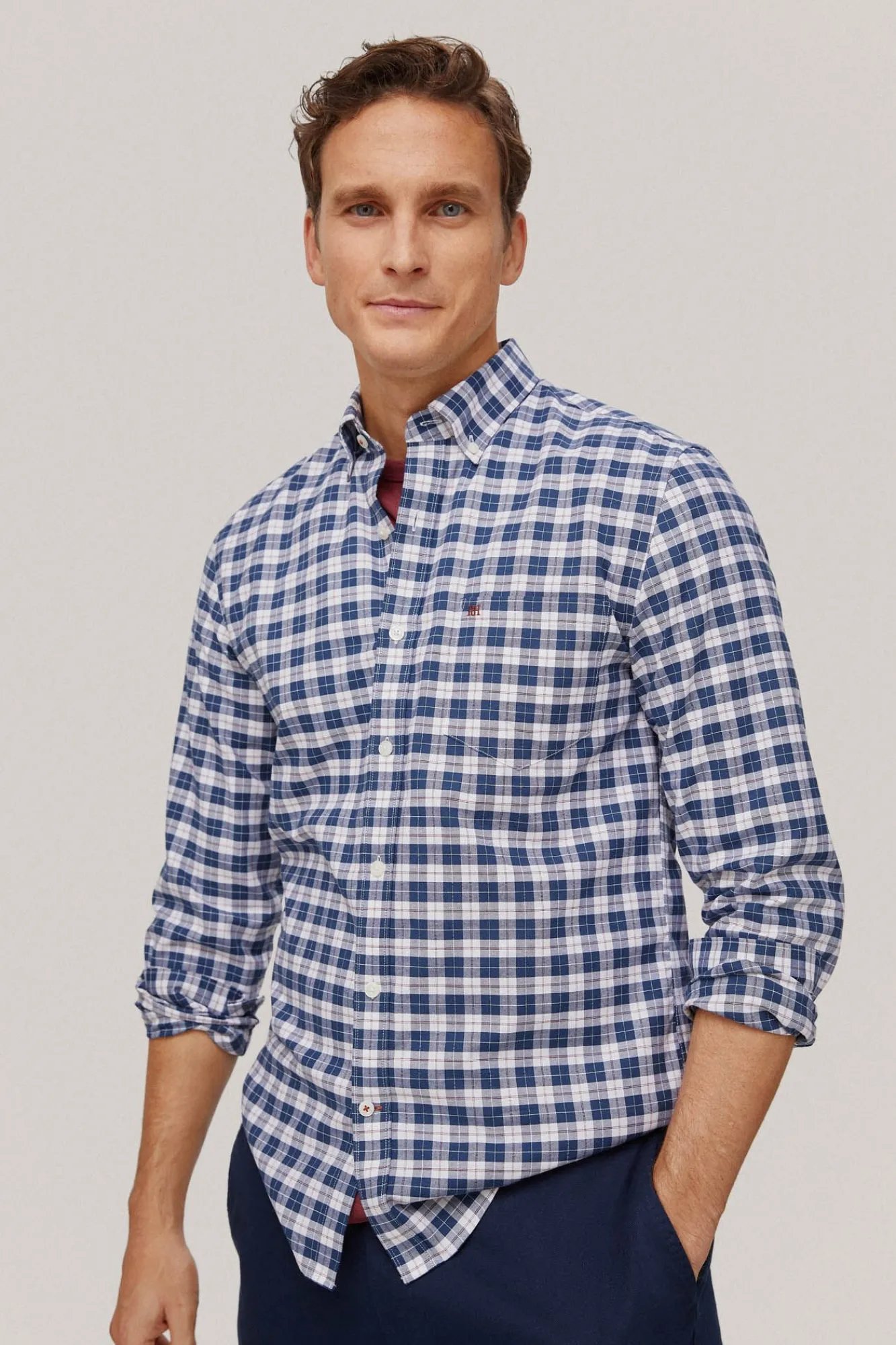Camisa Non Iron Oxford Cuadros^Pedro del Hierro New