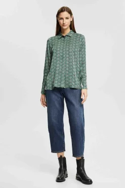 Camisa Satinada Estampada Viscosa^Esprit Store
