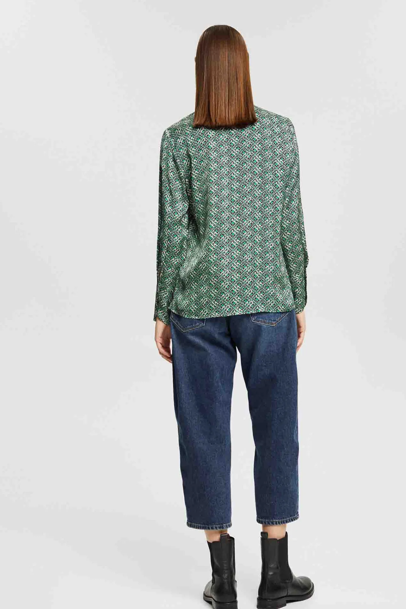 Camisa Satinada Estampada Viscosa^Esprit Store