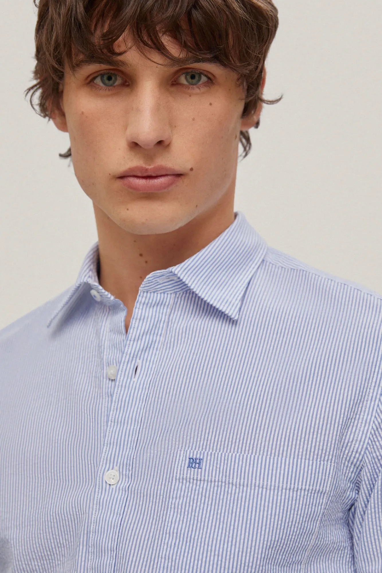 Camisa Seersucker Rayas Manga Larga^Pedro del Hierro Shop