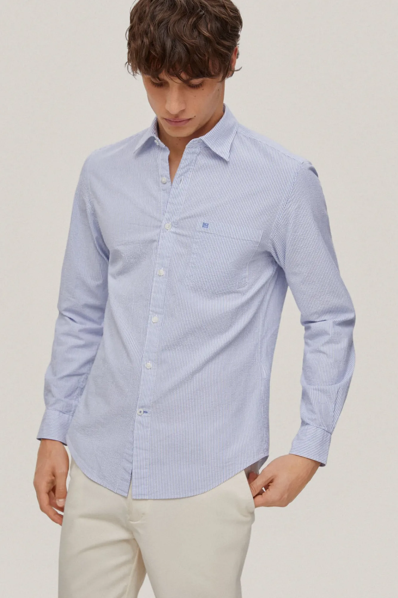 Camisa Seersucker Rayas Manga Larga^Pedro del Hierro Shop