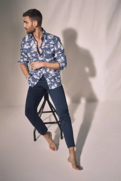 Camisa Slim Estampada Palmeras ^Ooto Hot