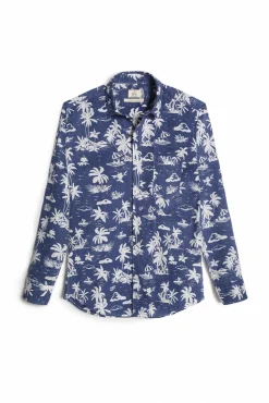 Camisa Slim Estampada Palmeras ^Ooto Hot