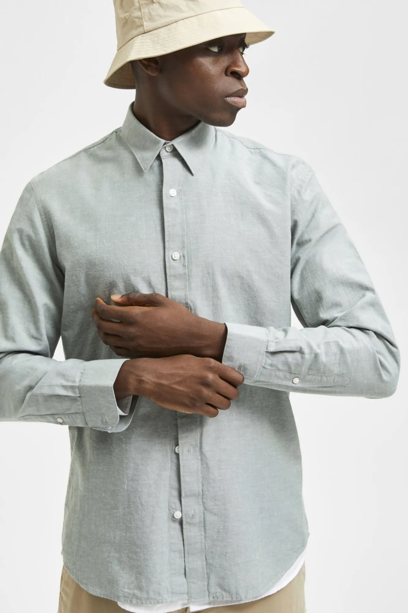 Camisa Slim Fit De Algodon Organico^Selected Best Sale