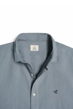 Camisa Slim Lino Manga Larga ^Ooto Clearance