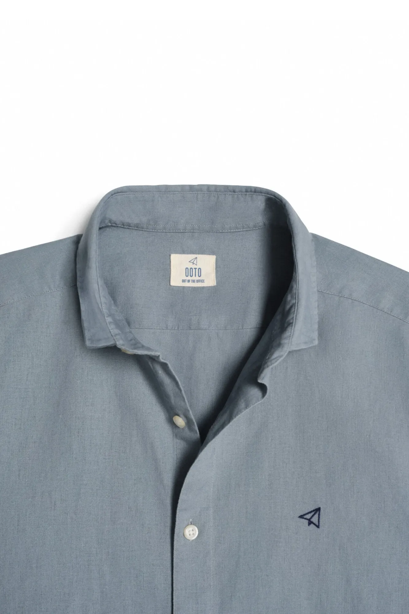 Camisa Slim Lino Manga Larga ^Ooto Clearance