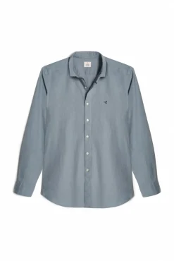 Camisa Slim Lino Manga Larga ^Ooto Clearance