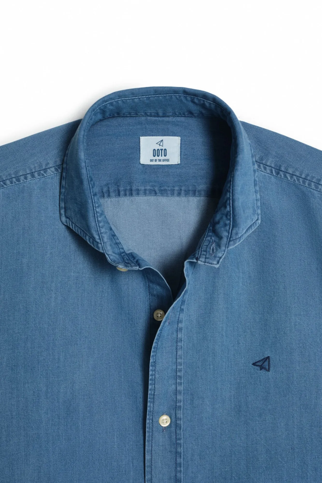 Camisa Slim Vaquera Manga Larga ^Ooto Fashion