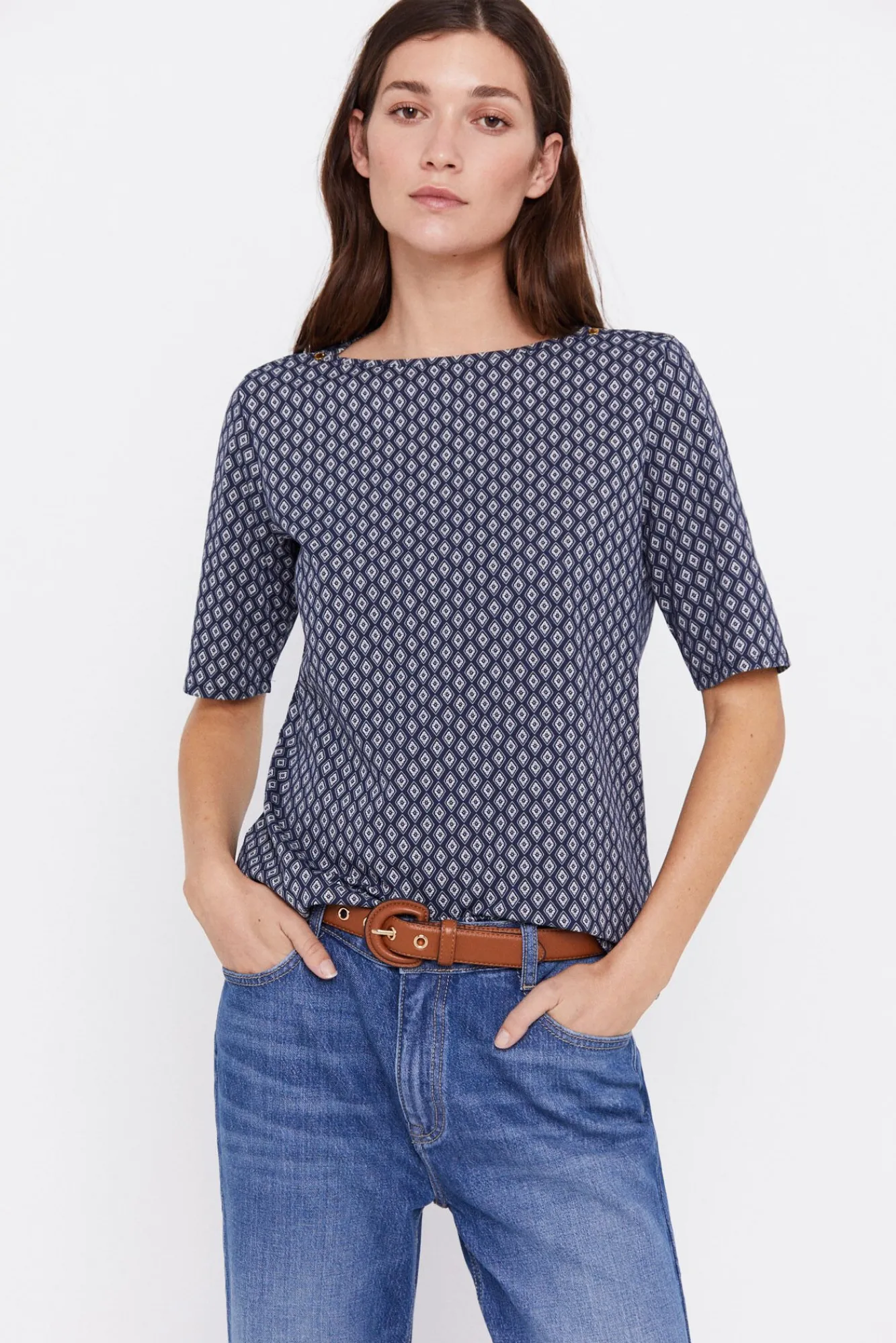 Camiseta Basica Escote Barco^Cortefiel Cheap