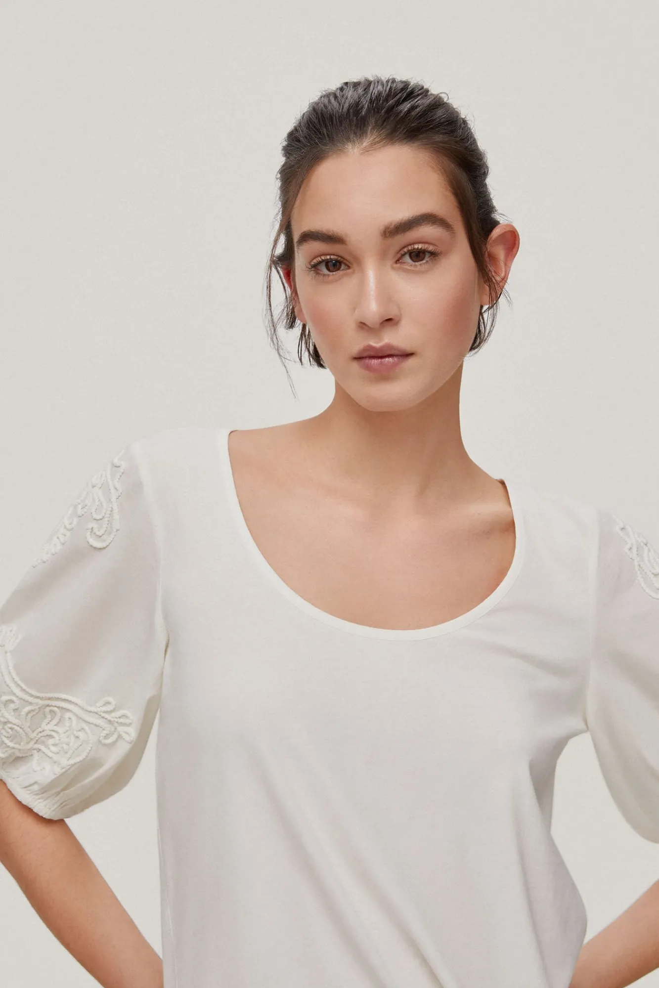 Camiseta Combinada Bordada^Pedro del Hierro Clearance