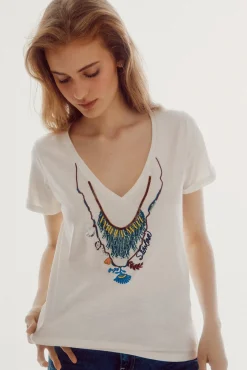 Camiseta De Manga Corta Con Estampado Posicionado^Slowlove Best Sale