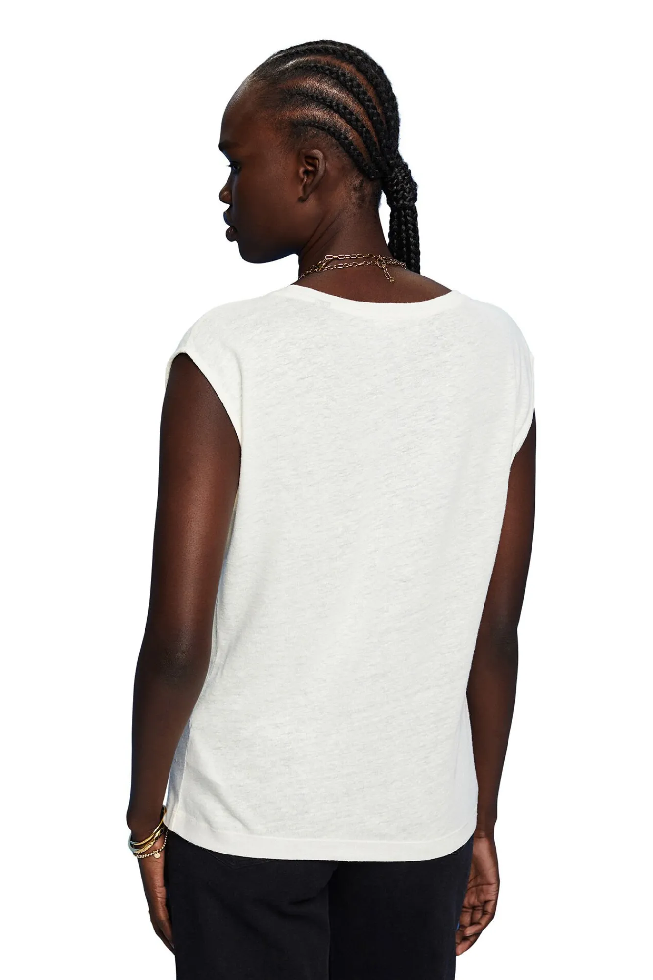 Camiseta Lino Manga Corta Estampada^Esprit Online