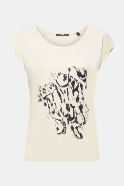 Camiseta Manga Corta Estampado Abstracto Viscosa^Esprit Hot