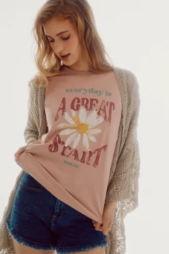 Camiseta Oversize Con Grafico Posicionado^Slowlove Online