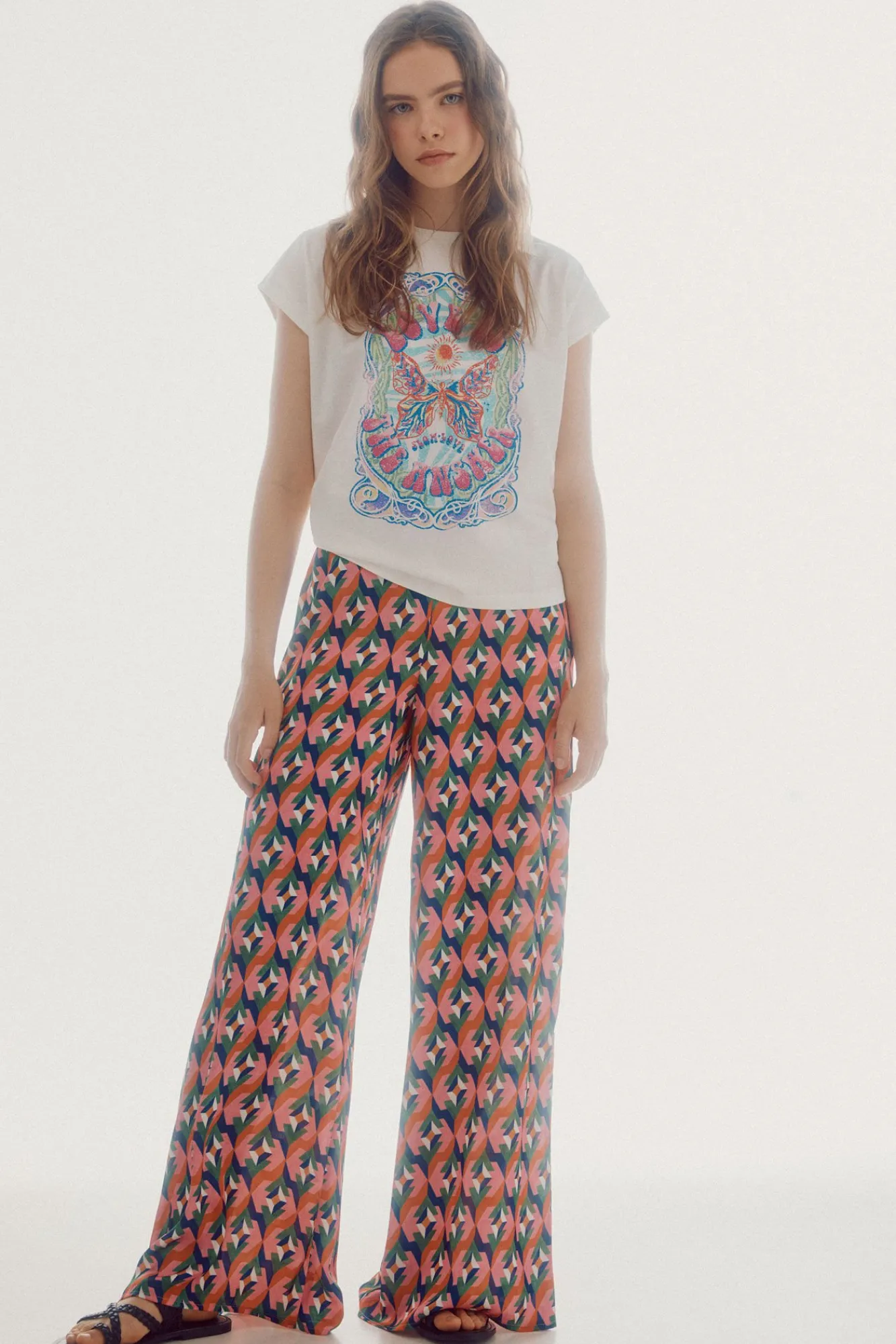 Camiseta Oversize Con Grafico Posicionado^Slowlove Discount