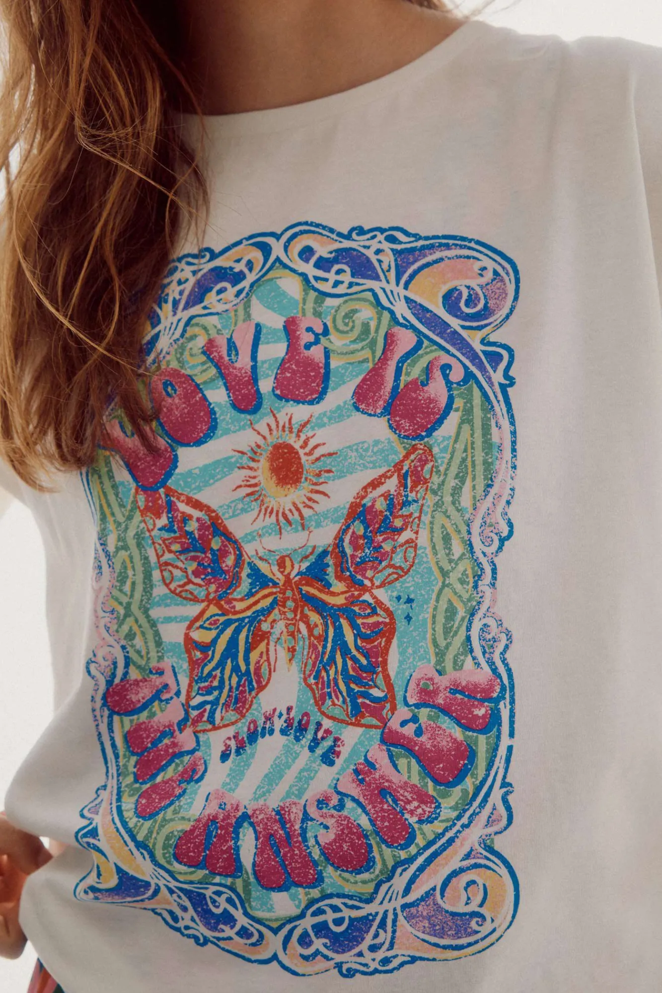 Camiseta Oversize Con Grafico Posicionado^Slowlove Discount