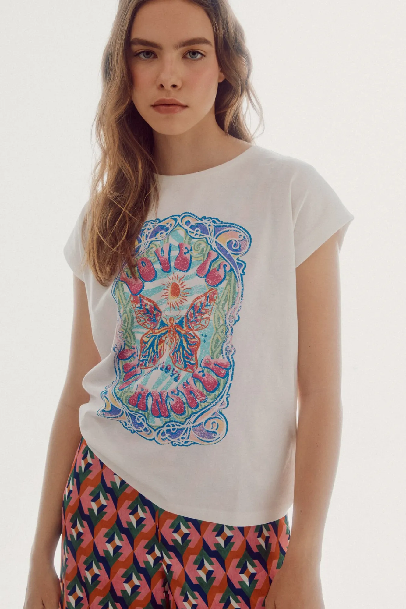 Camiseta Oversize Con Grafico Posicionado^Slowlove Discount