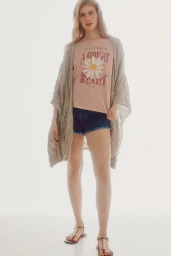Camiseta Oversize Con Grafico Posicionado^Slowlove Online