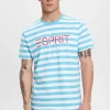 Camiseta Rayas Y Logo Algodon Organico^Esprit Clearance