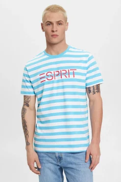 Camiseta Rayas Y Logo Algodon Organico^Esprit Clearance
