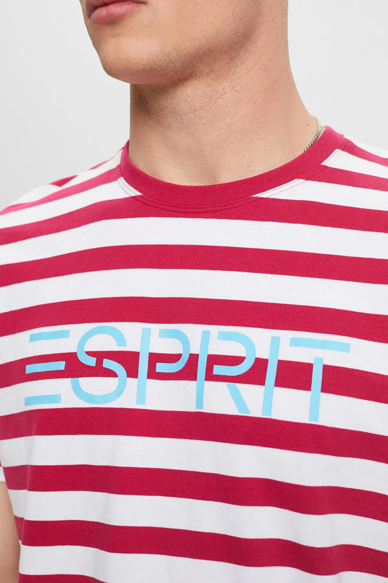Camiseta Rayas Y Logo Algodon Organico^Esprit Clearance