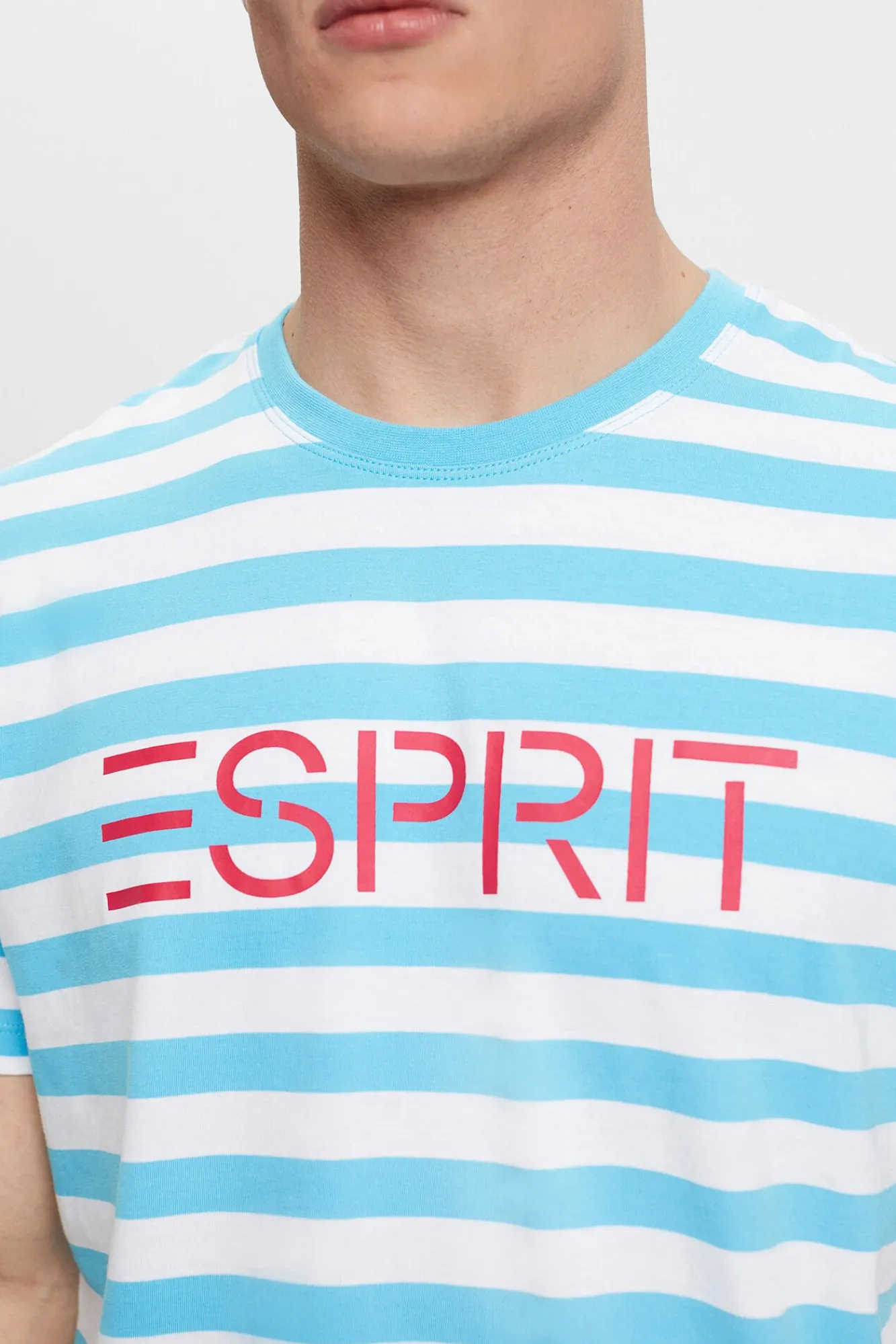 Camiseta Rayas Y Logo Algodon Organico^Esprit Clearance