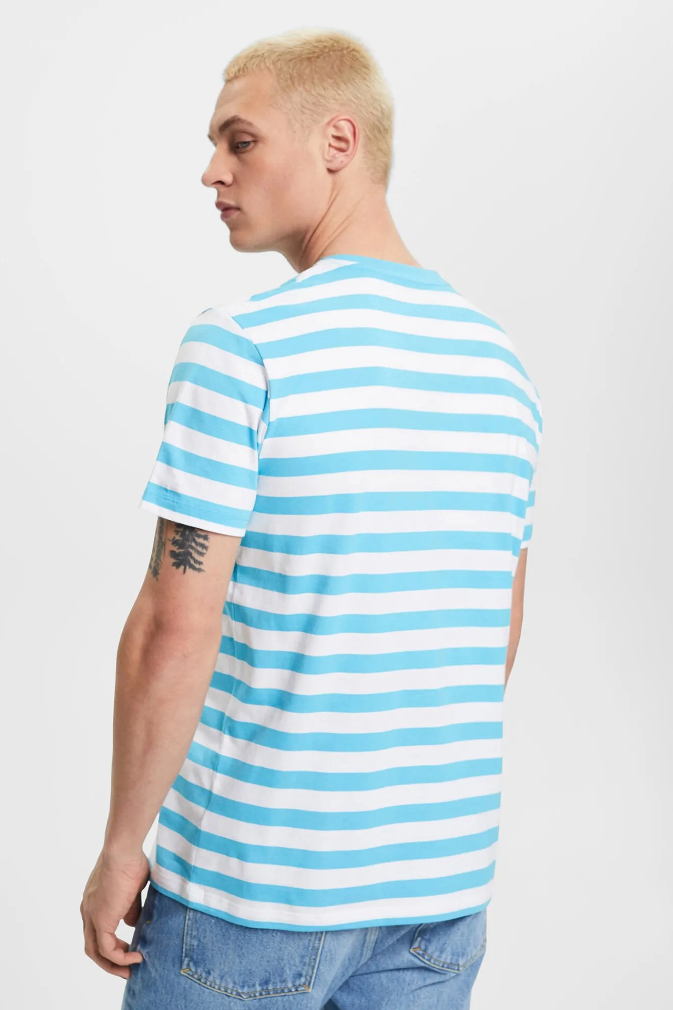 Camiseta Rayas Y Logo Algodon Organico^Esprit Clearance