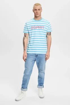 Camiseta Rayas Y Logo Algodon Organico^Esprit Clearance