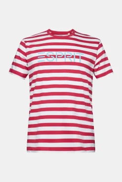 Camiseta Rayas Y Logo Algodon Organico^Esprit Clearance