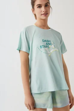 Camiseta Tejido Tecnico Logo Azul^Dash and Stars Cheap
