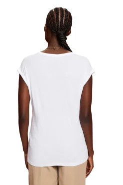 Camiseta Viscosa Manga Corta Con Lentejuelas^Esprit Discount