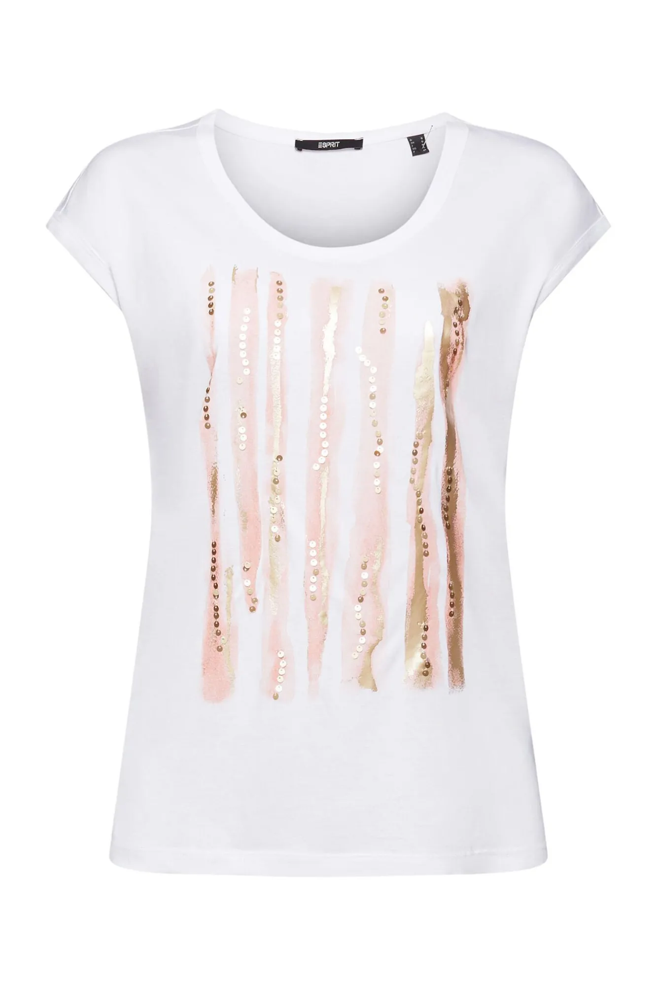 Camiseta Viscosa Manga Corta Con Lentejuelas^Esprit Discount