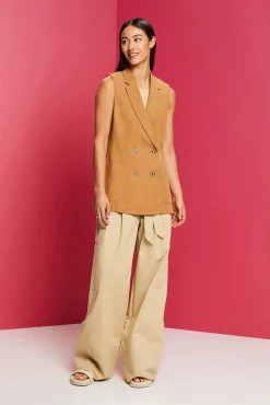 Chaleco Cruzado Tencel™ Regular Fit^Esprit Clearance
