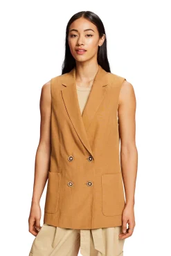 Chaleco Cruzado Tencel™ Regular Fit^Esprit Clearance