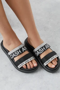 Chanclas Tiras Logo Gris^Dash and Stars Store