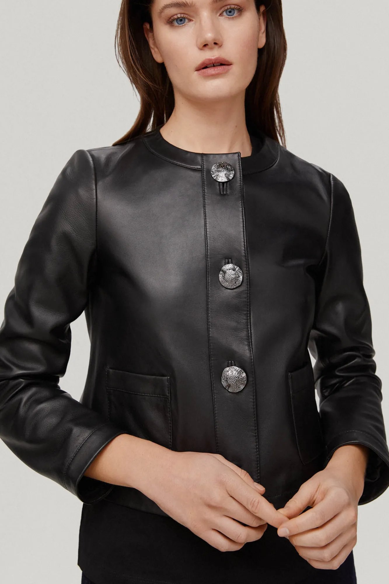 Chaqueta De Piel Con Botones Joya^Pedro del Hierro Best Sale