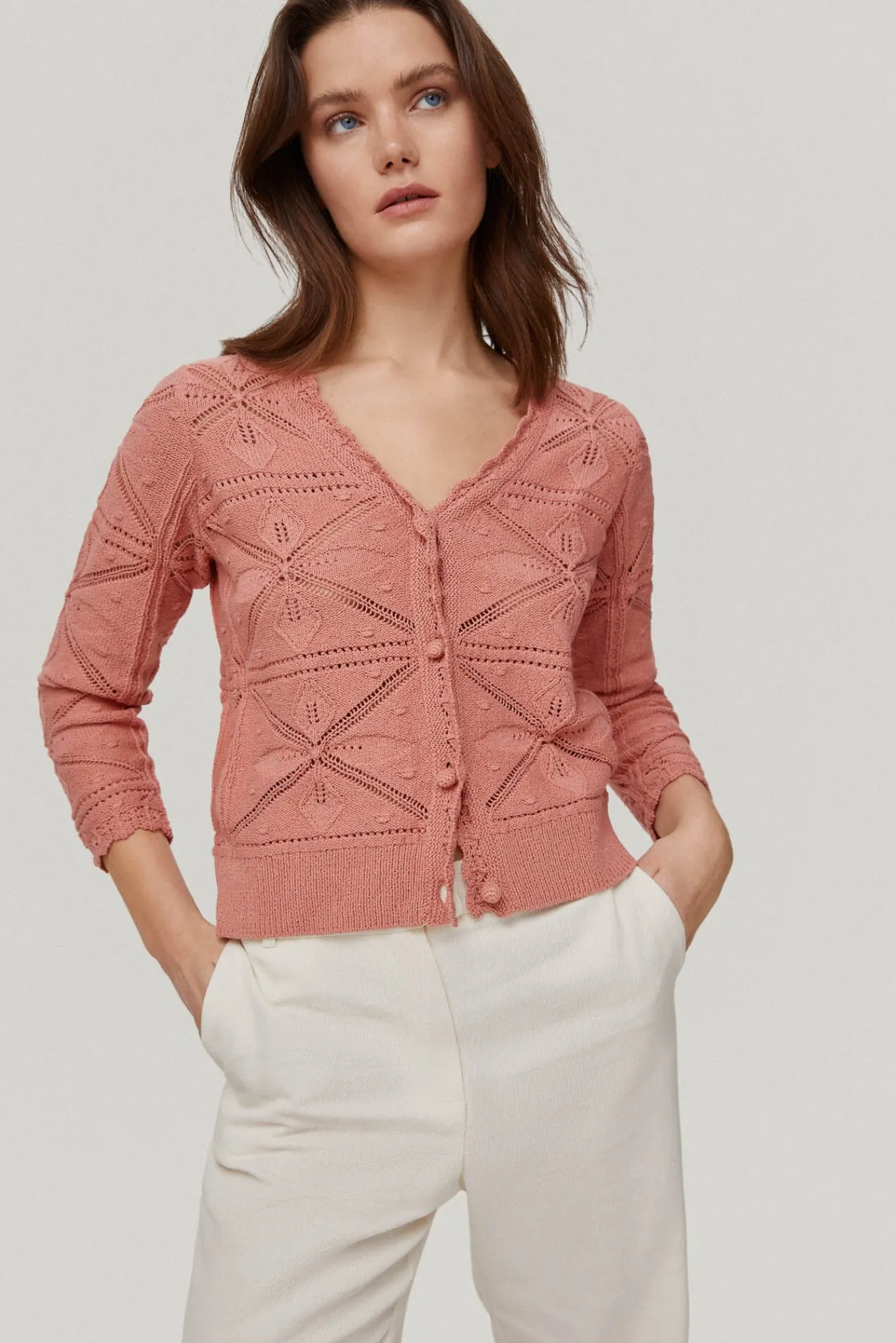 Chaqueta Punto Con Rosetones Flor^Pedro del Hierro Sale