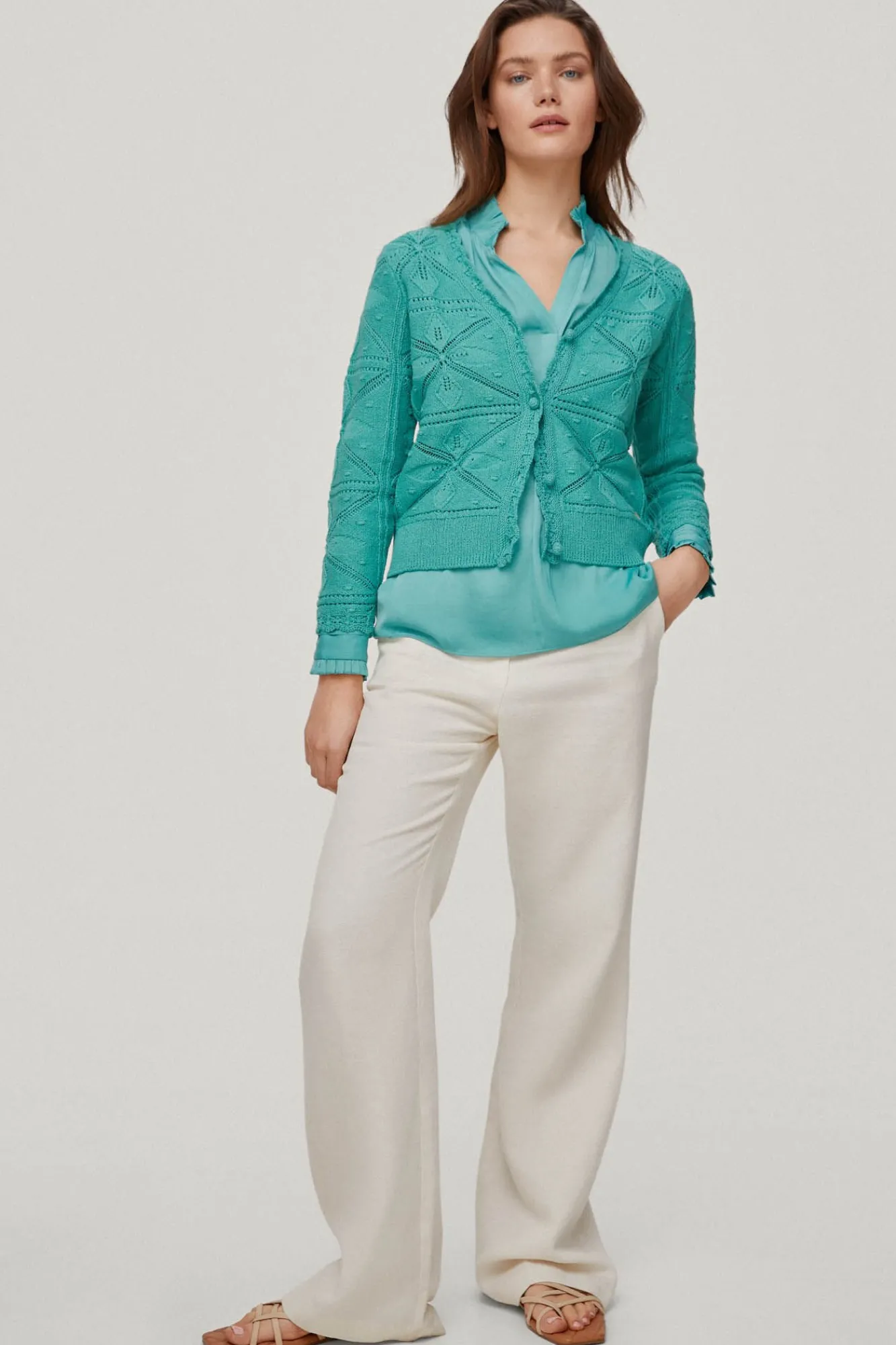 Chaqueta Punto Con Rosetones Flor^Pedro del Hierro Cheap
