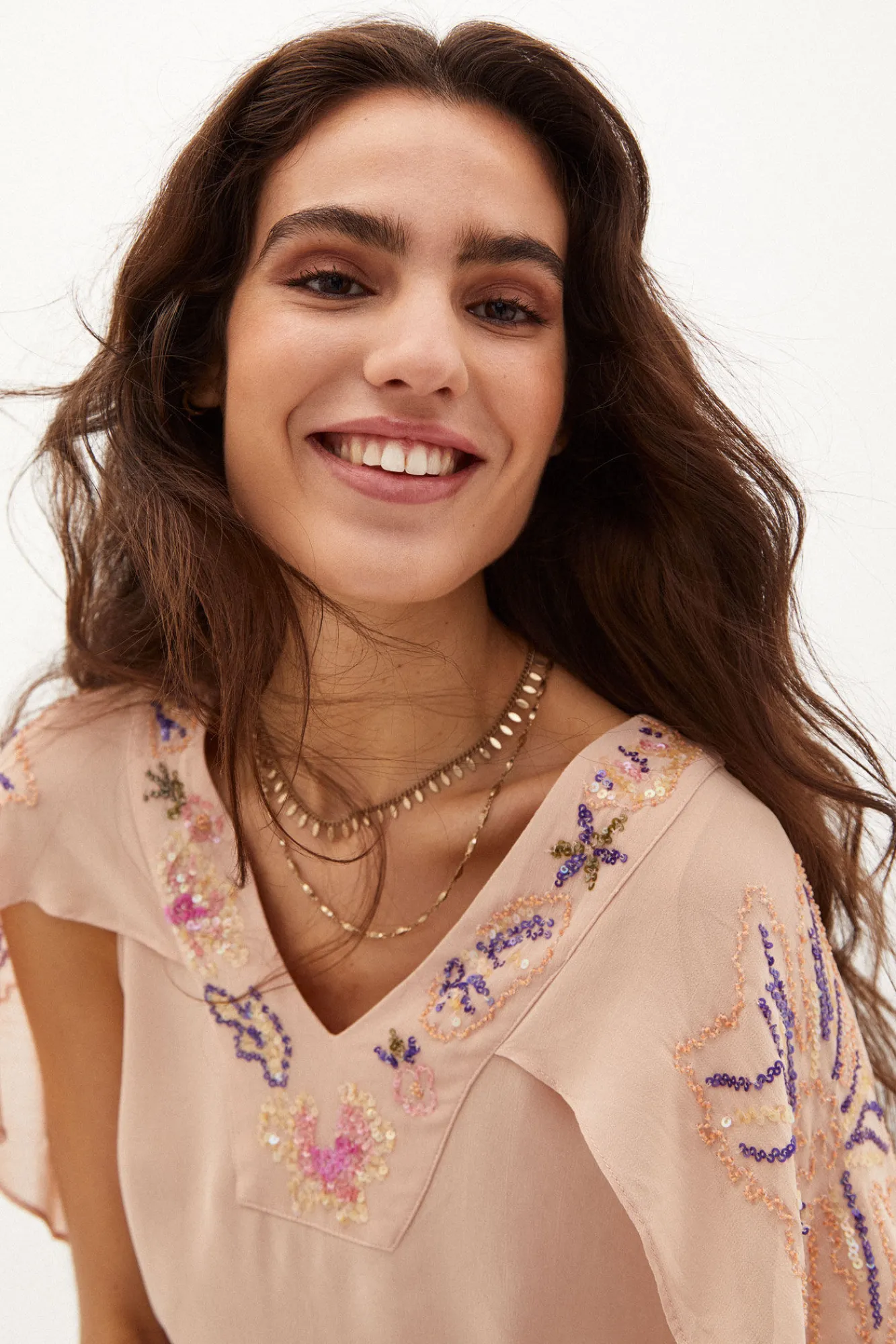Elaina Blusa Bordada Con Abalorios^Hoss Intropia Shop
