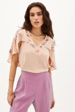 Elaina Blusa Bordada Con Abalorios^Hoss Intropia Shop