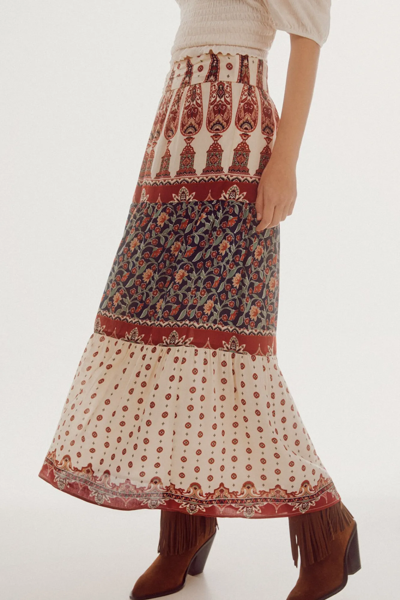 Falda Larga Fluida Estampada^Slowlove Fashion