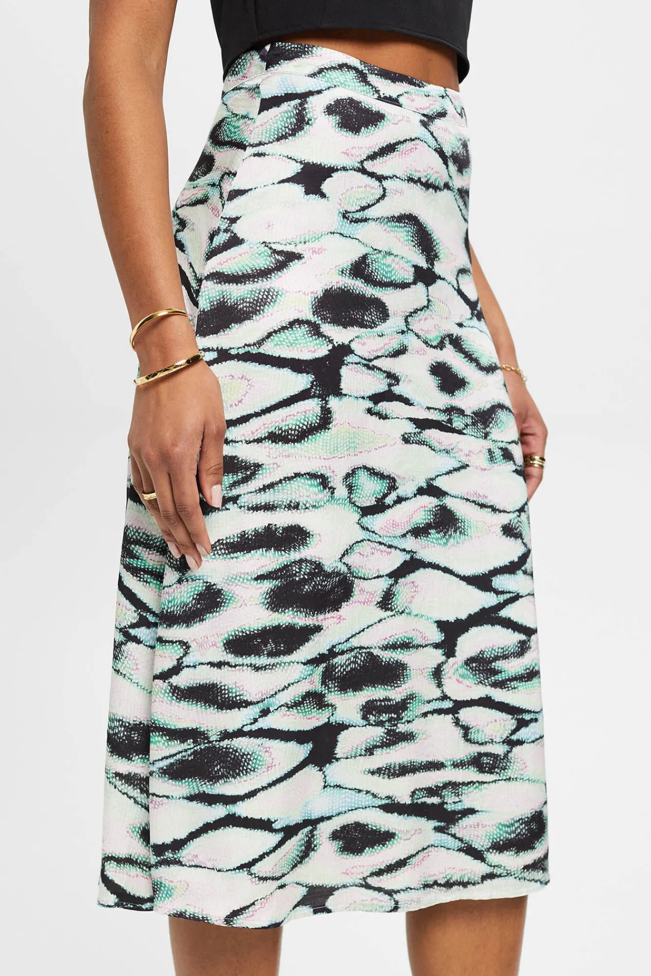 Falda Midi Animal Print Viscosa^Esprit Hot