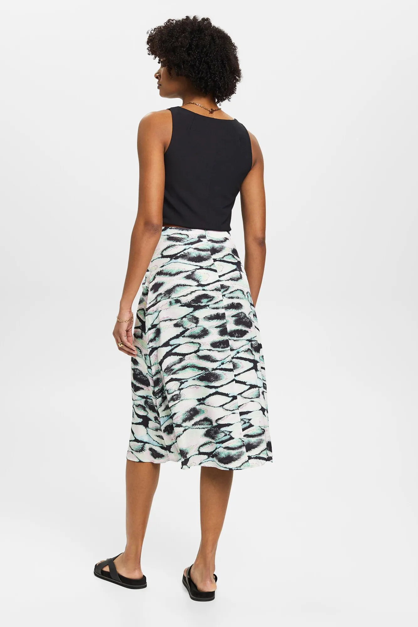 Falda Midi Animal Print Viscosa^Esprit Hot