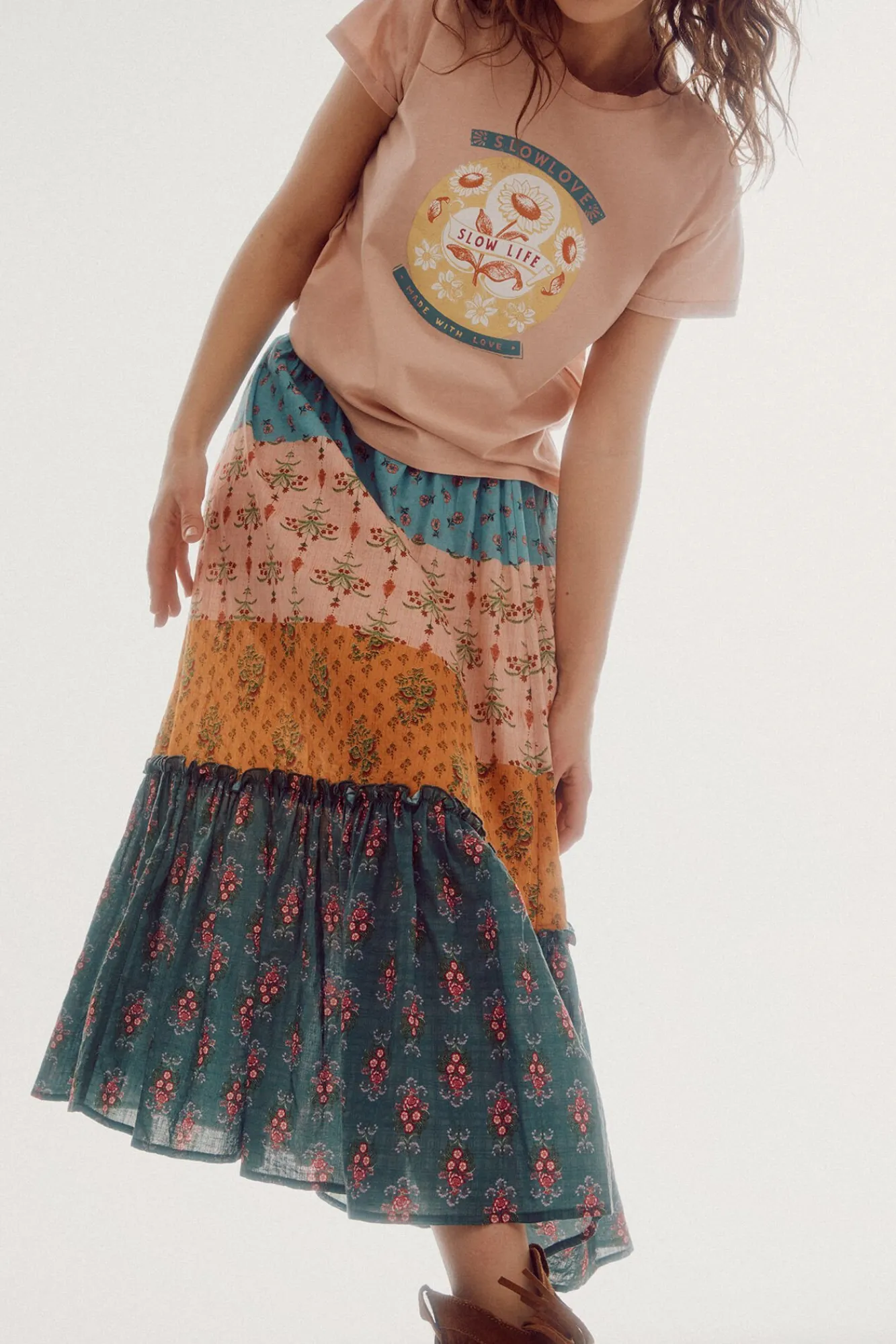 Falda Midi Estampada^Slowlove Cheap