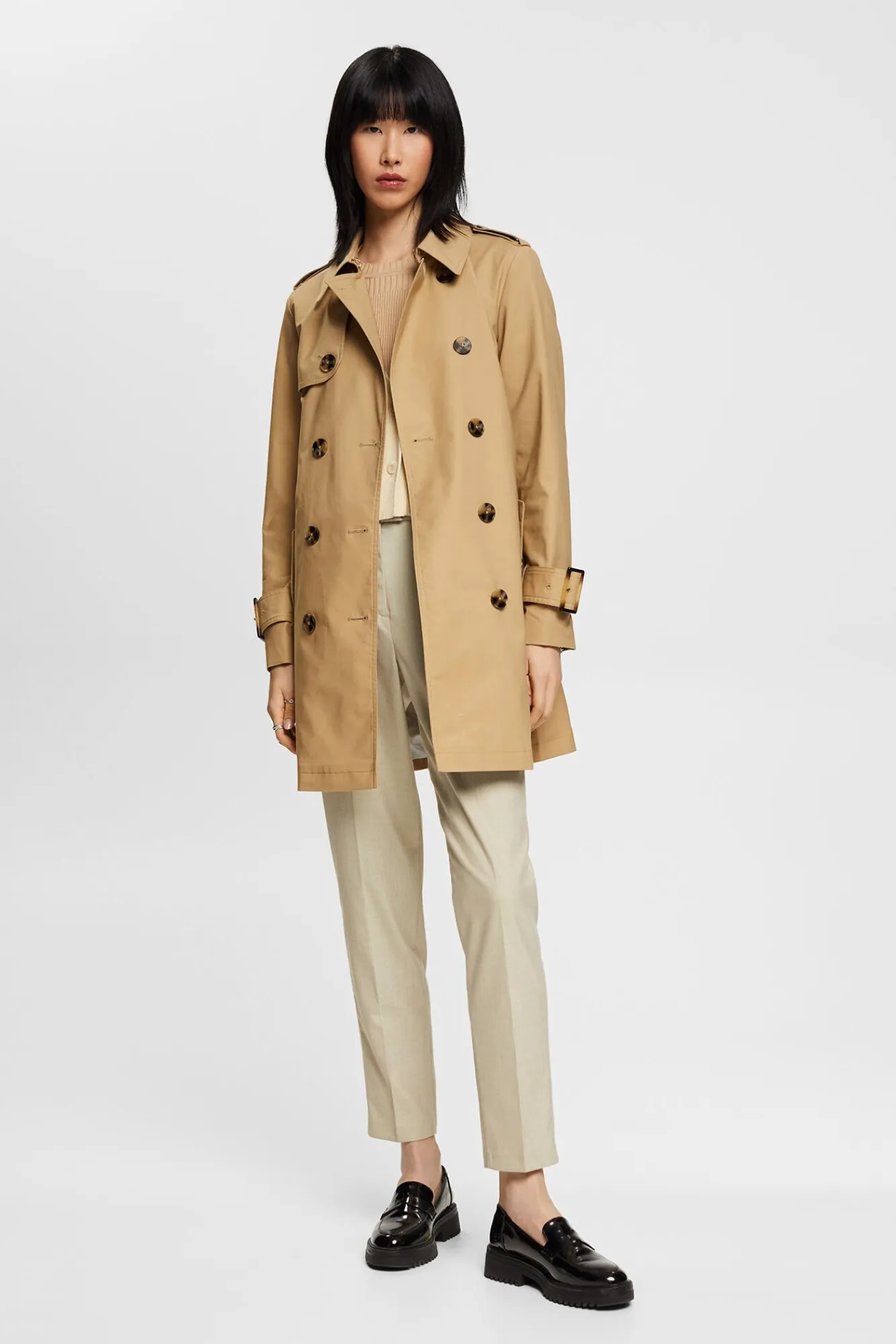 Gabardina Clasica Regular Fit Con Algodon^Esprit Best