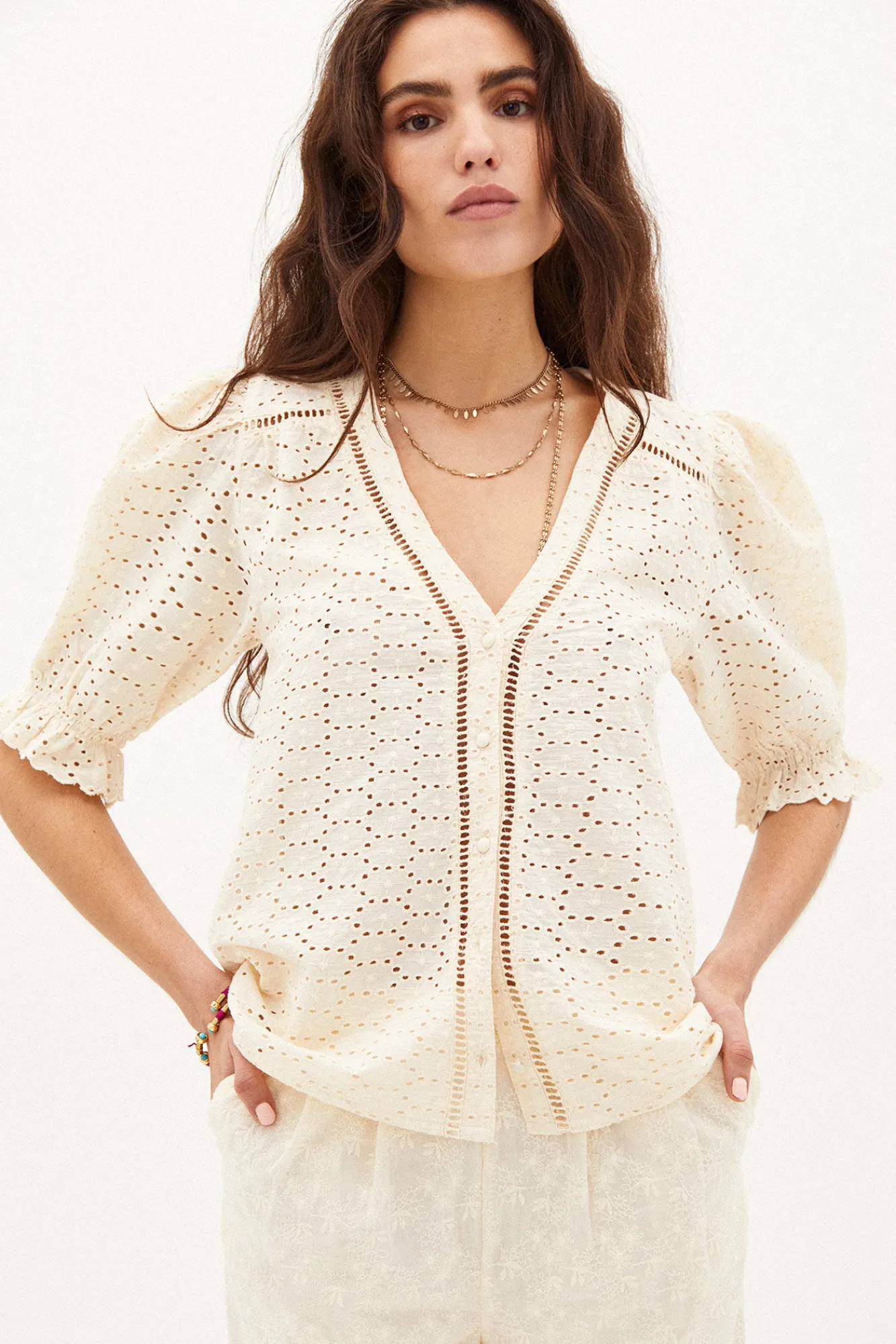 Ines Camisa Algodon Bordado Ingles^Hoss Intropia Best